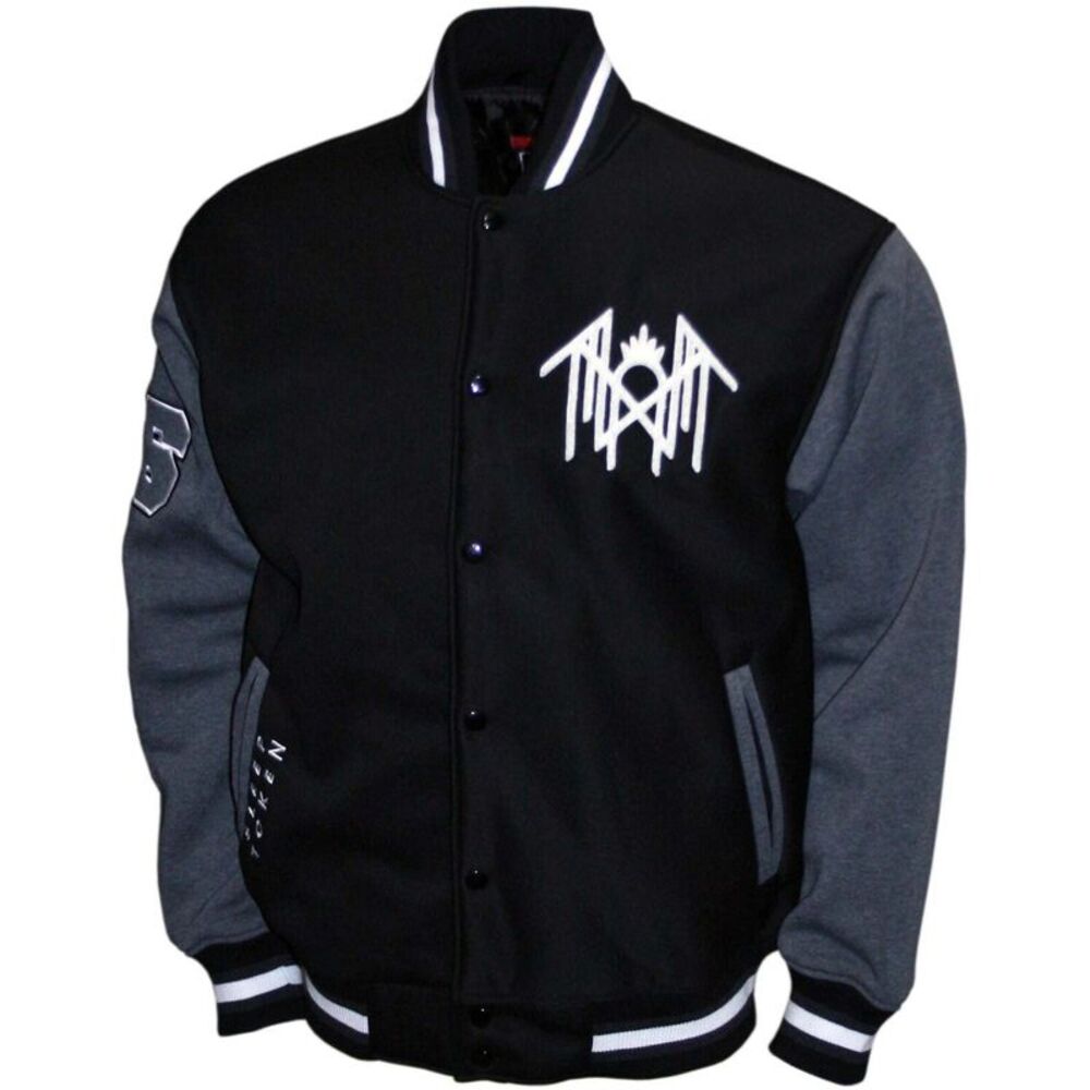 Sleep Token - Sleep Token - Logo Symbol - Varsity Fleece Jacket - 2XL Black/Ash